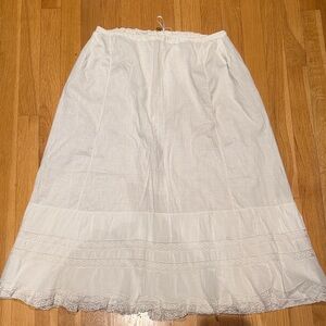 Elegant White Linen Women's Skirt fits XS-S